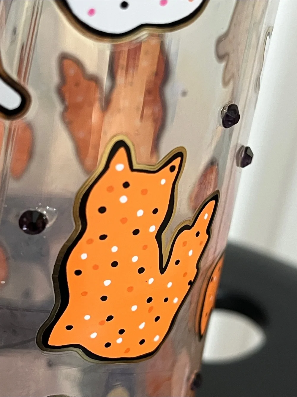 Sheffield Home Halloween Glass Tumbler 20 oz Cats Bats Ghosts Pumpkin Straw NWT